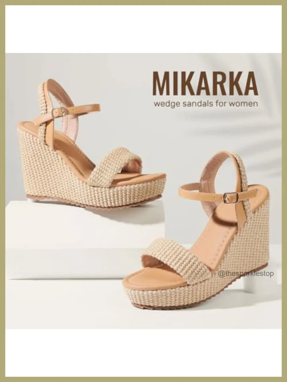 Women's Espadrille Wedge Sandals Open Toe Platform Jute Heels